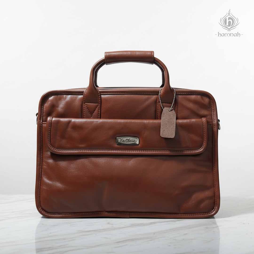 Leather Corporate Design Official and Laptop Bag (Chocolate)