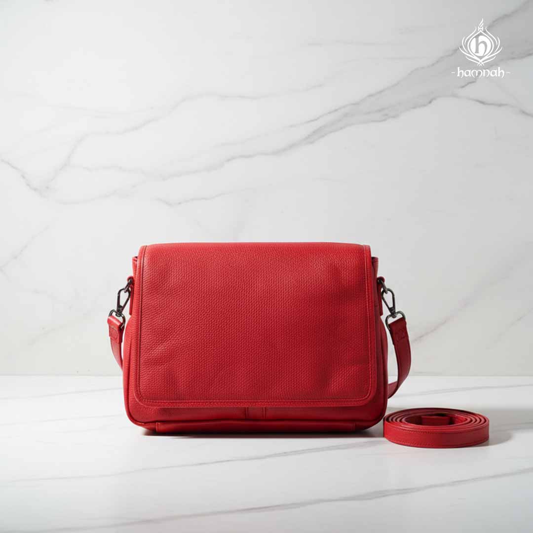 Women's Leather Flap Over Bag