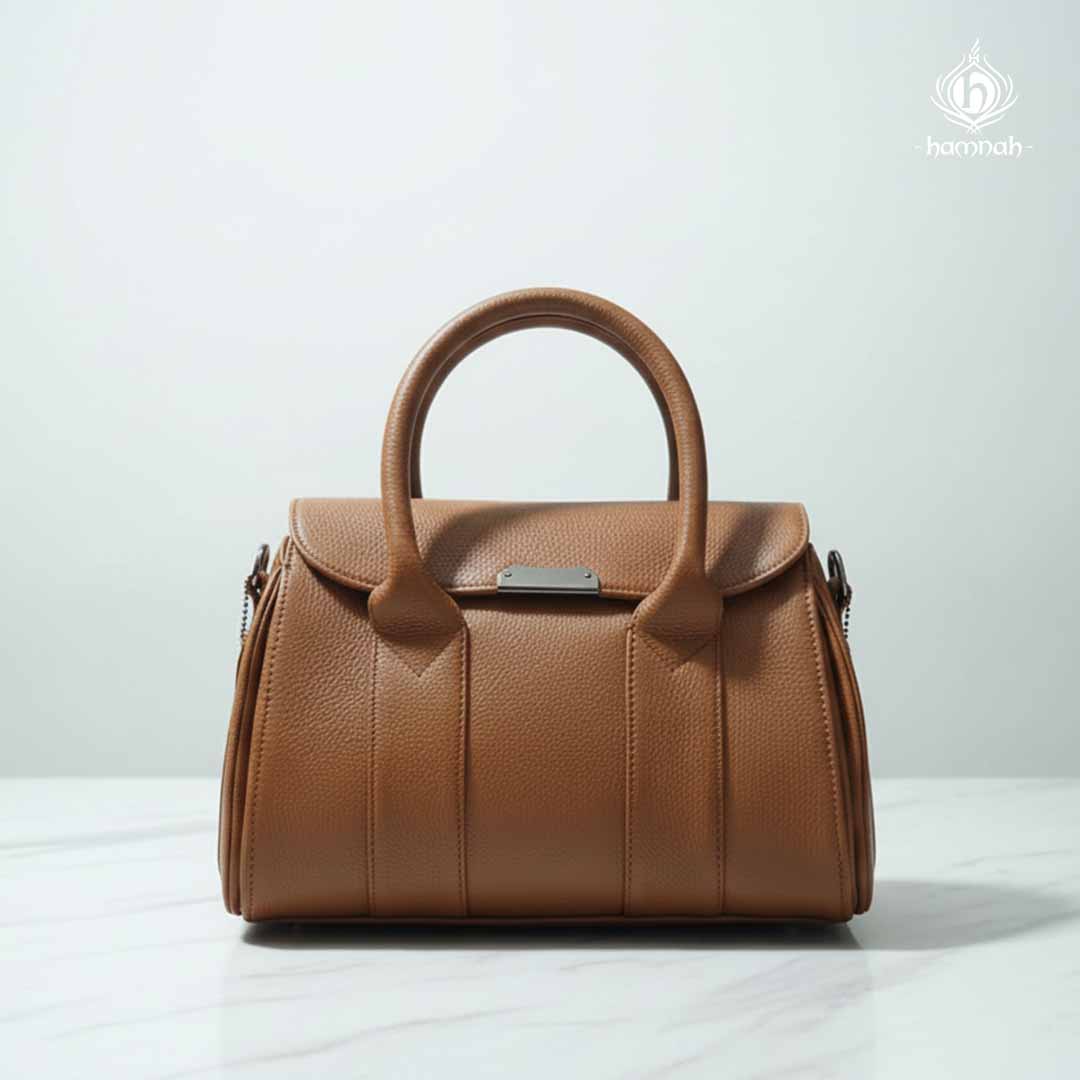 Women's Structured Top-Handle Satchel Pebbled Leather bag